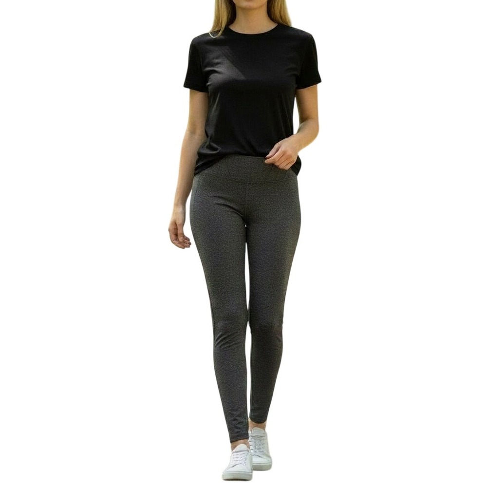 Copper Key Womens High Waisted Heathered Gray Leggings Stretch Pants Small NWT